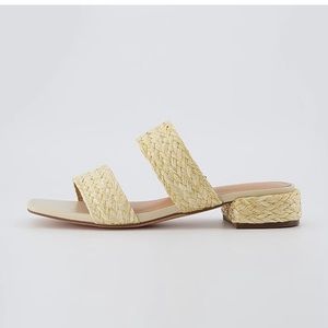 Joie Niki Raffia Straw Block Heel Natural Sandal Size 8.5 NEW